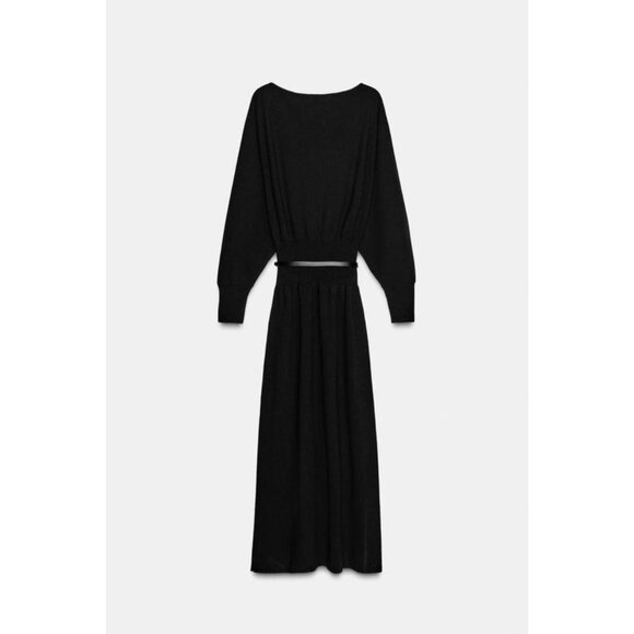 ZARA BELTED MIDI DRESS - Picture 9 of 10